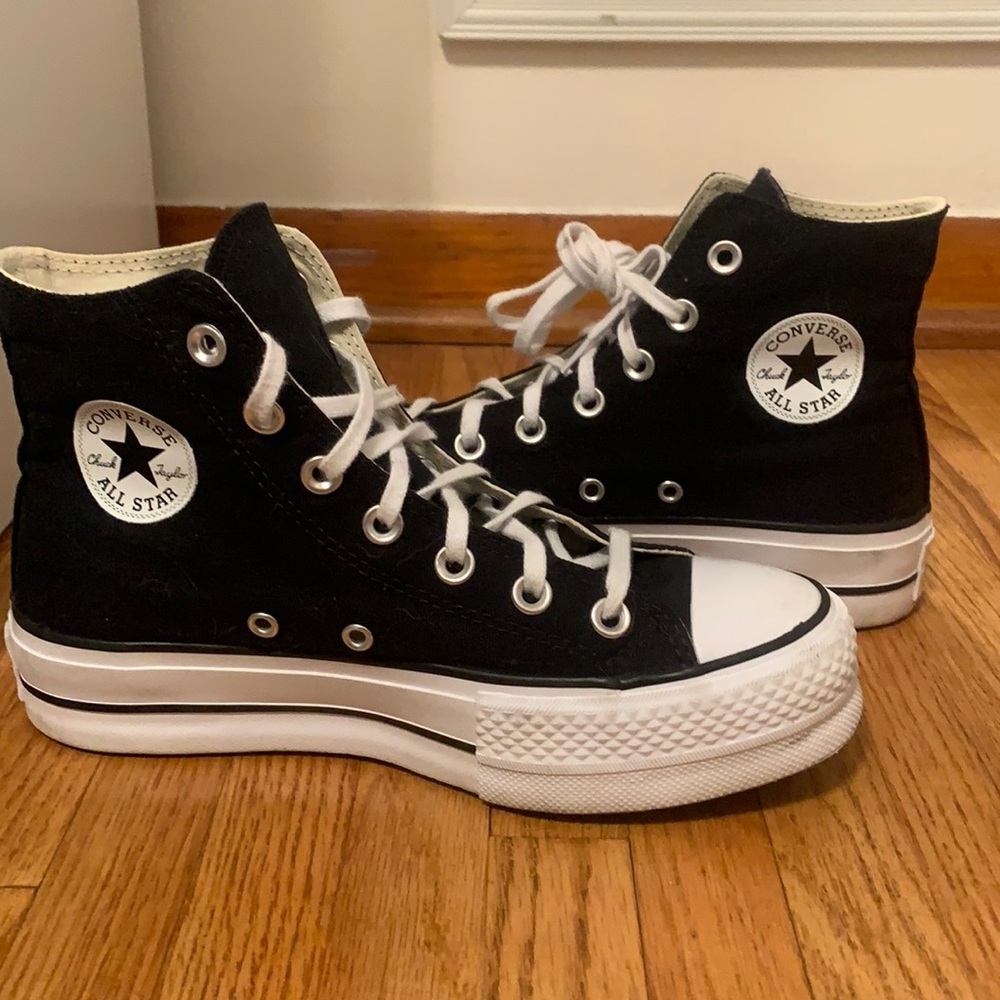 Converse Chuck Taylor black platform high tops